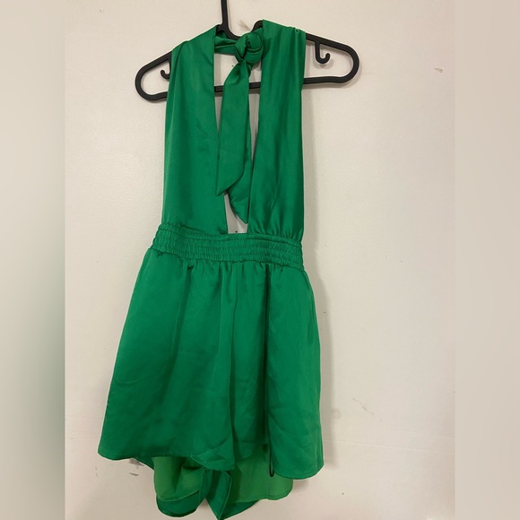 Zinc Jade Green Halter Romper - Picture 1 of 5